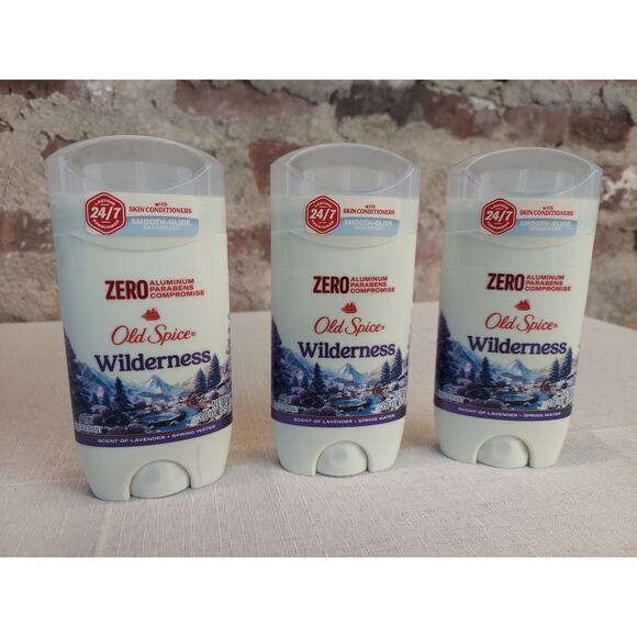 Old Spice Other - Old Spice Deodorant Wilderness no Aluminum Smooth Glide Lavender Spring Water 3